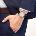 Orologio da donna eco-drive argento con cinturino in cuoio marrone Collezione Primavera / Estate Citizen